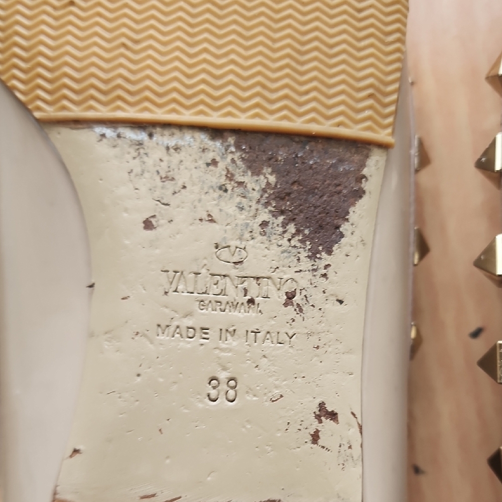 Valentino Women's Beige Studded Loafers - Picture 7 of 7